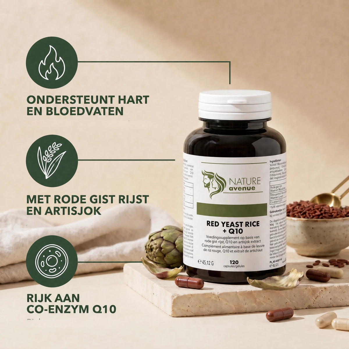 Red Yeast Rice + Q10 + Artichoke